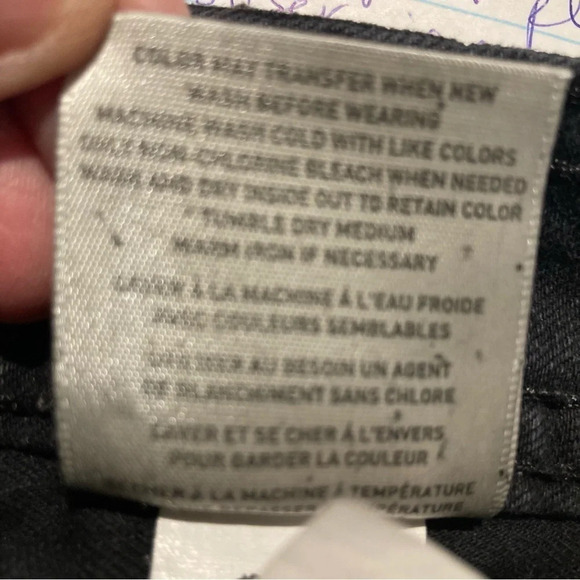 ARIAT Sz 30R Onyx Jeans Rhinestone Studs Washed Black Slim Leg Mid Rise Jeans - Picture 11 of 13